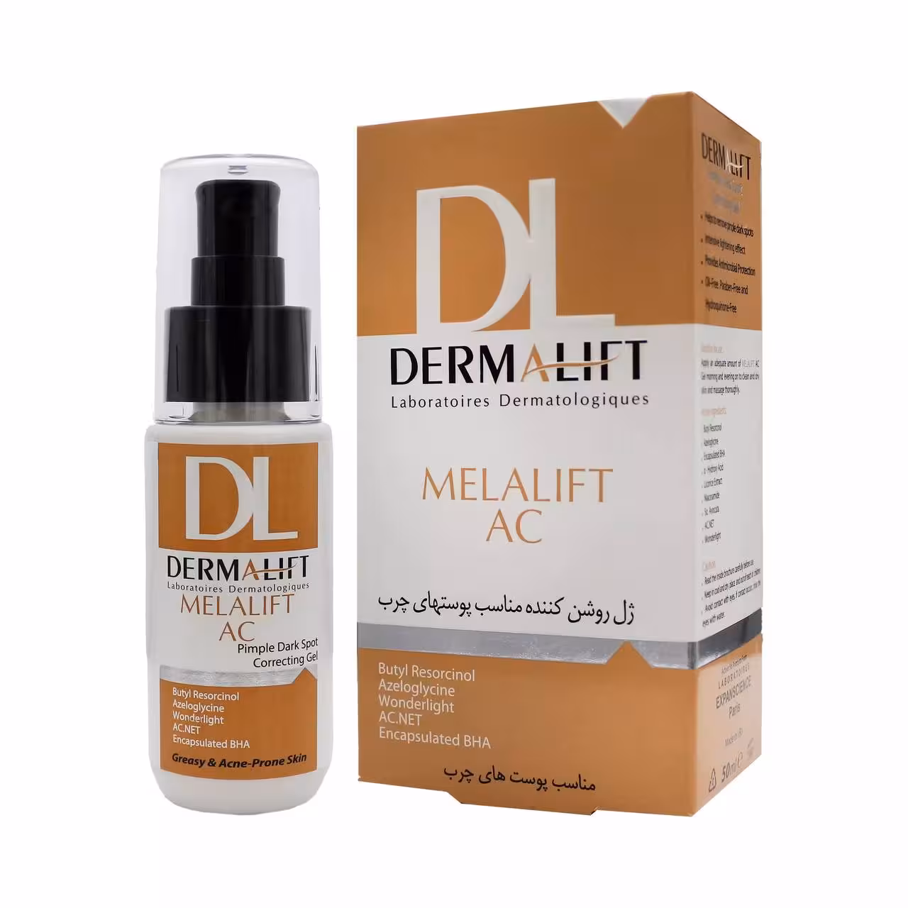 ژل روشن کننده پوست چرب و آکنه ای ملالیفت ای سی درمالیفت 50ml