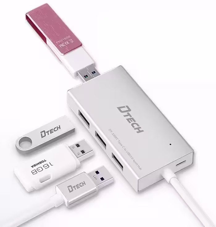 هاب 4 پورت USB-3 سیم دار 1.2m دیتک مدل DT-3308