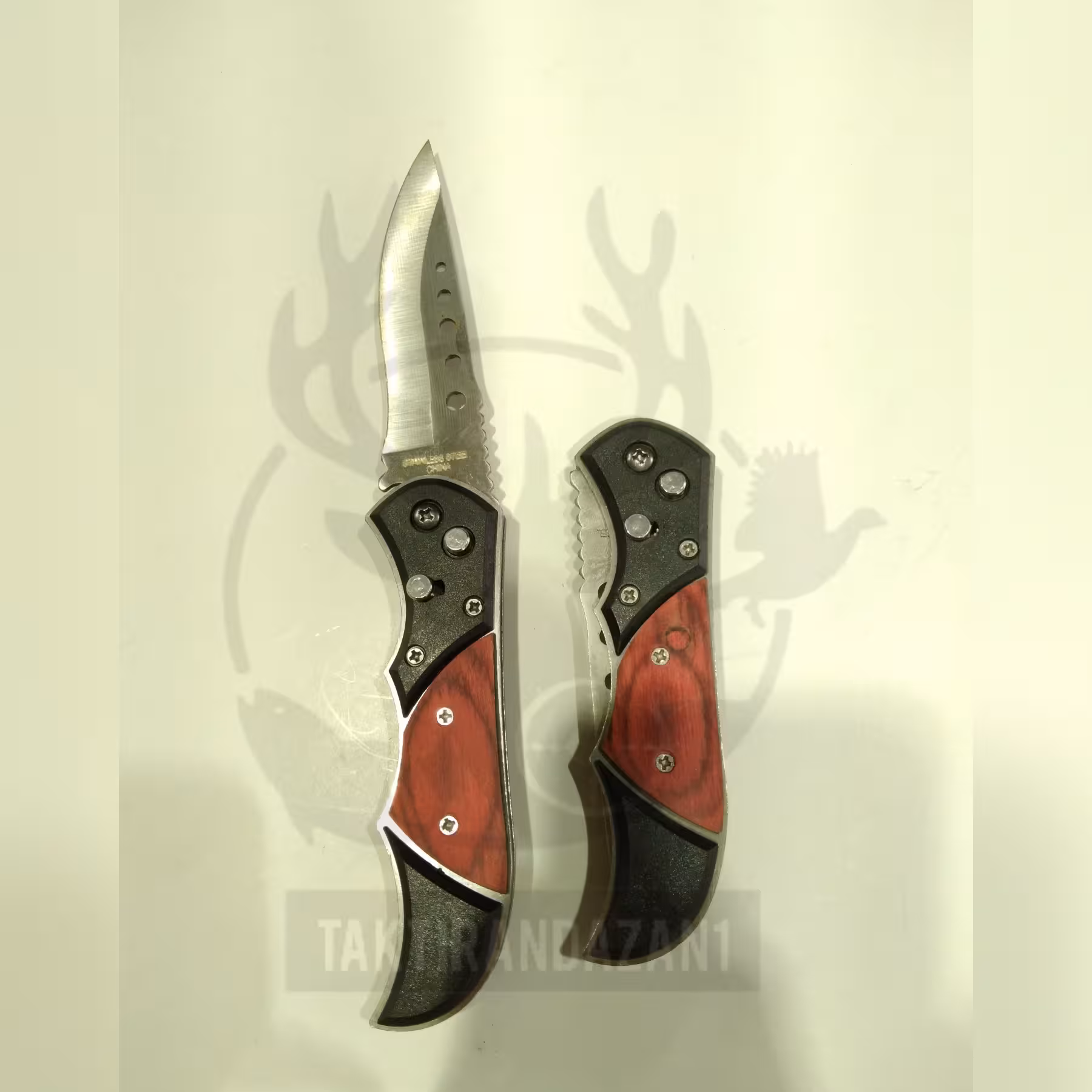 ضامن دار سایز بزرگ دسته چوبی و پلاستیک (چاقو ضامندارسایزبزرگ )