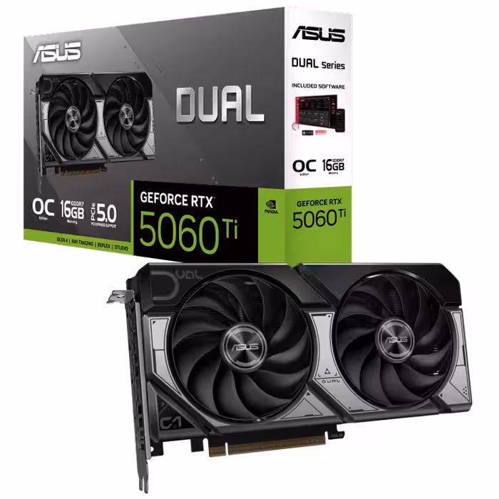 کارت گرافیک ASUS Dual GeForce RTX5060 Ti OC Edition 16GB GDDR7 128Bit