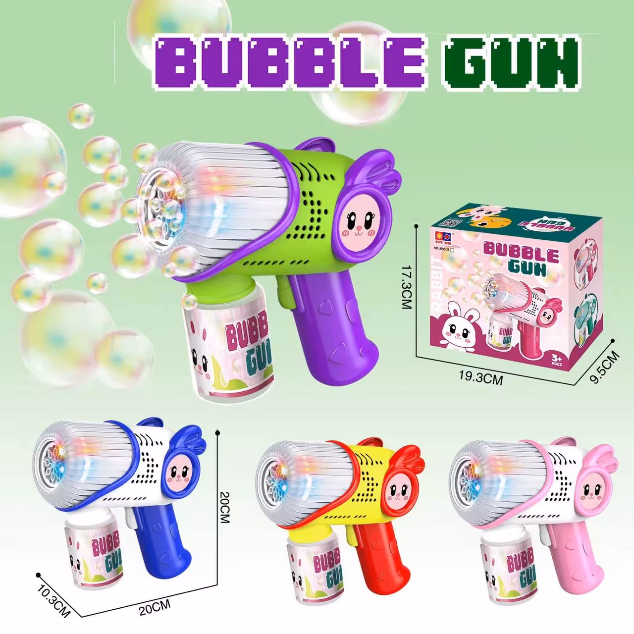 تفنگ حباب ساز مخزن دار باطری خور طرح خرگوش