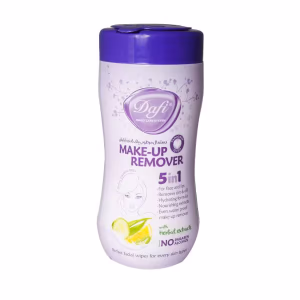 دستمال مرطوب پاک کننده آرایش دافی مدل 5in1 بسته 70 عددی