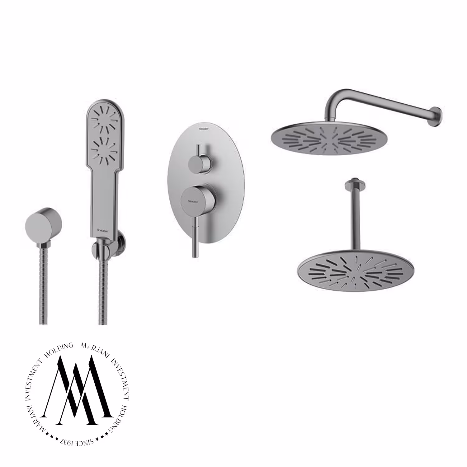 شیر حمام توکار شودر مدل روگن تیپ 3 (کرومات)