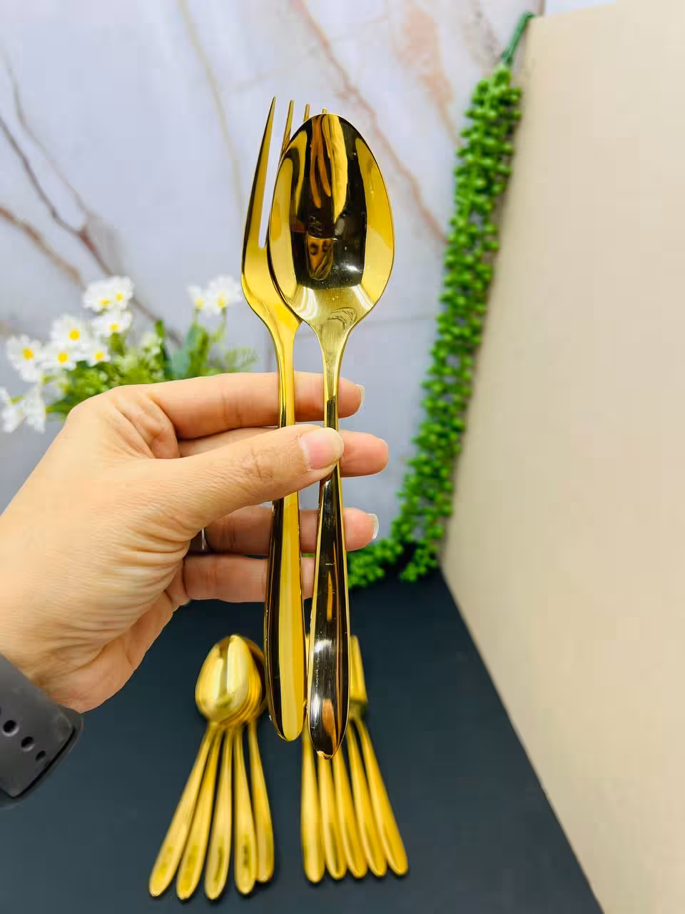 قاشق و چنگال طلا G95