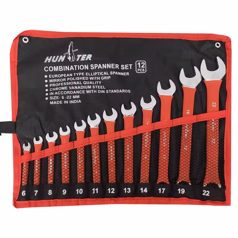 آچار یک سر تخت یک سر رینگی هانتر کد HN-12 مجموعه 12عددی | کالا مکس