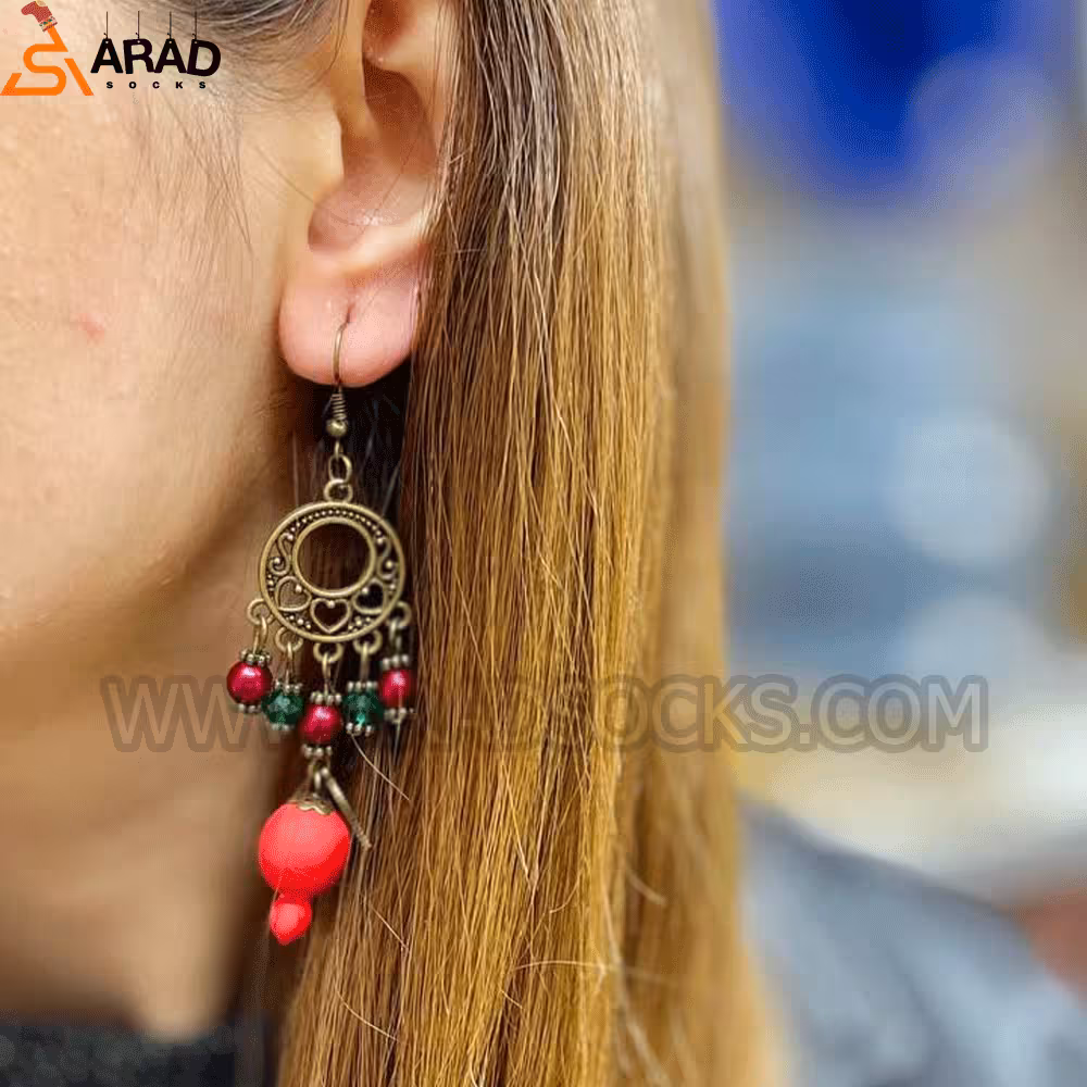 گوشواره یلدایی مرواریدی طرح انار