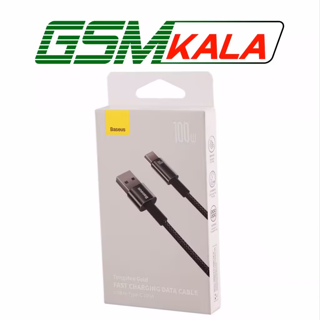 کابل تایپ سی فست شارژ Baseus Tungsten Gold CAWJ000001 6A 100W 1m