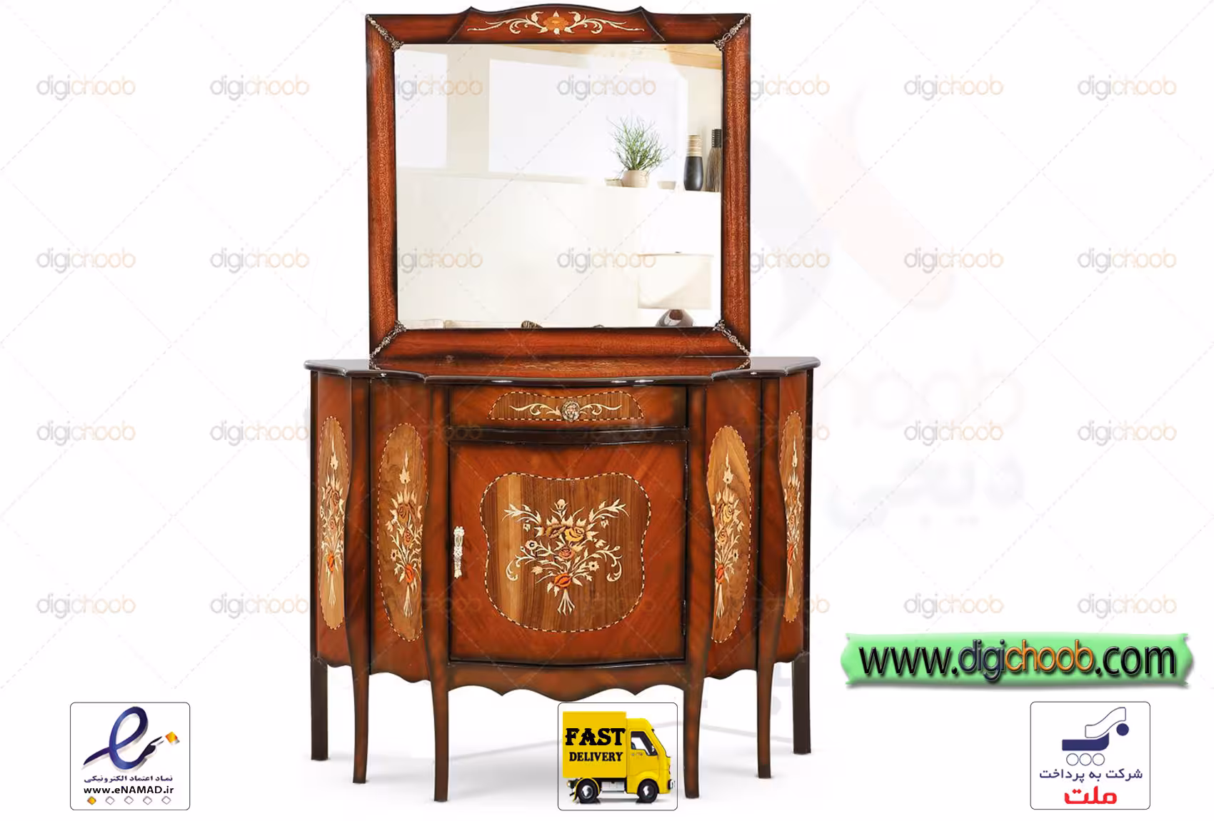 آینه کنسول 6 پایه معرق