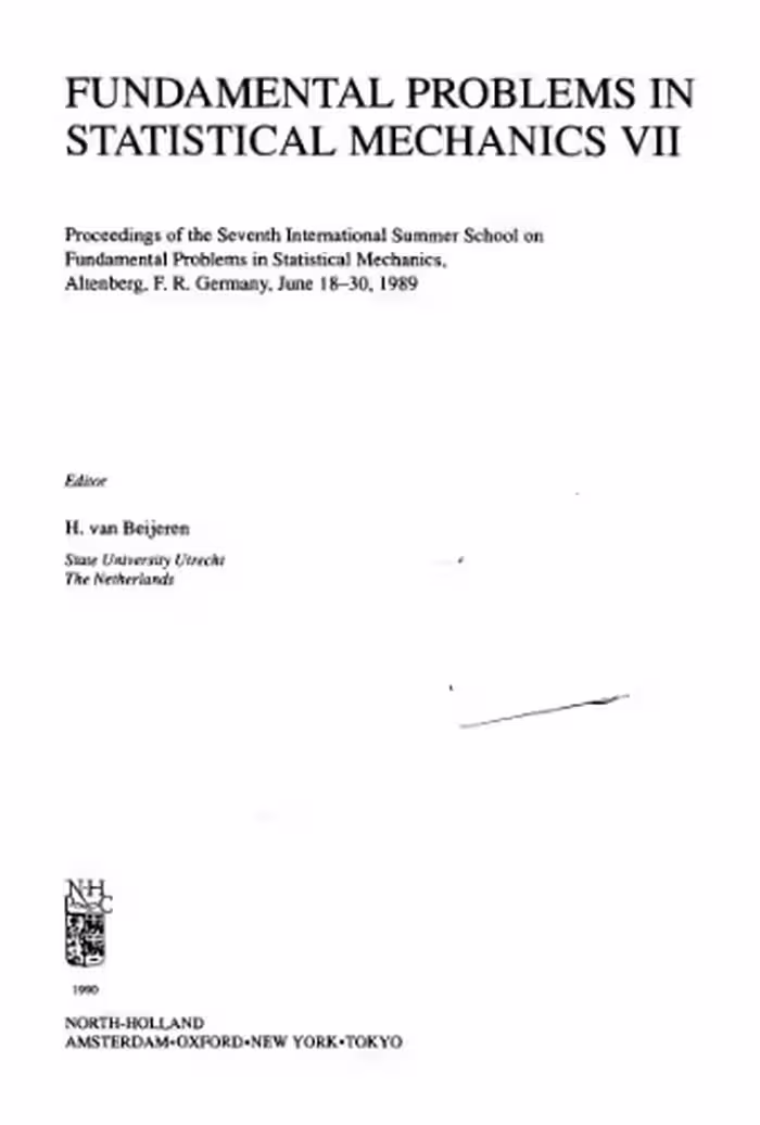 خرید و دانلود نسخه کامل کتاب Fundamental problems in statistical mechanics VII