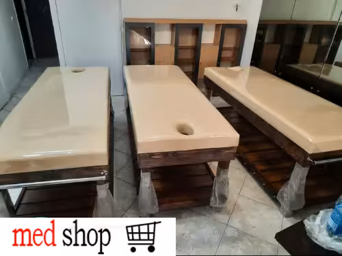 تخت ماساژ ثابت چوبی با تشک دوبل برند مدشاپ مدل 4234 ( پک کامل )