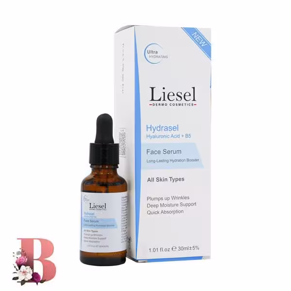 سرم آبرسان لایسل هیدراسل حاوی هیالورونیک اسید و B5 حجم 30 میلی لیتر | Lisel Hydrasel Moisturizing Serum with Hyaluronic Acid and B5 volume 30ml
