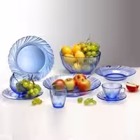 سرویس غذاخوری 44 پارچه آبی پیچ دورالکس فرانسه