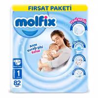پوشک بچه مولفیکس چسبی سایز 1 بسته 82 عددی