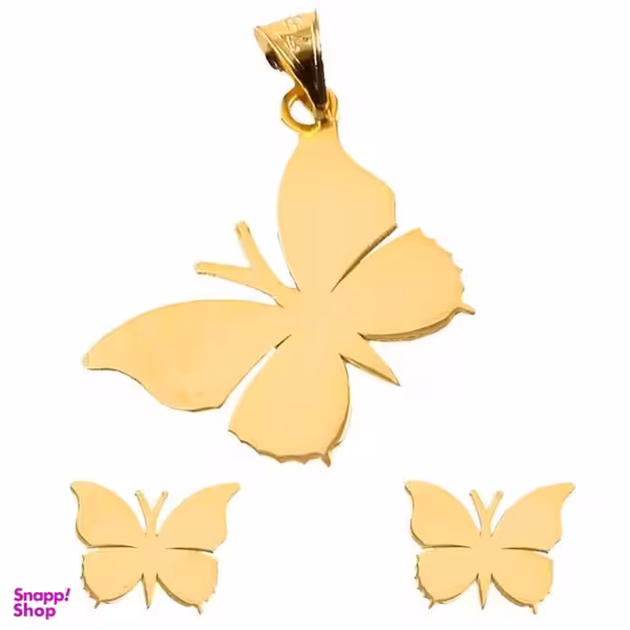 نیم ست طلا 18 عیار زنانه شمیم گلد گالری مدل پروانه