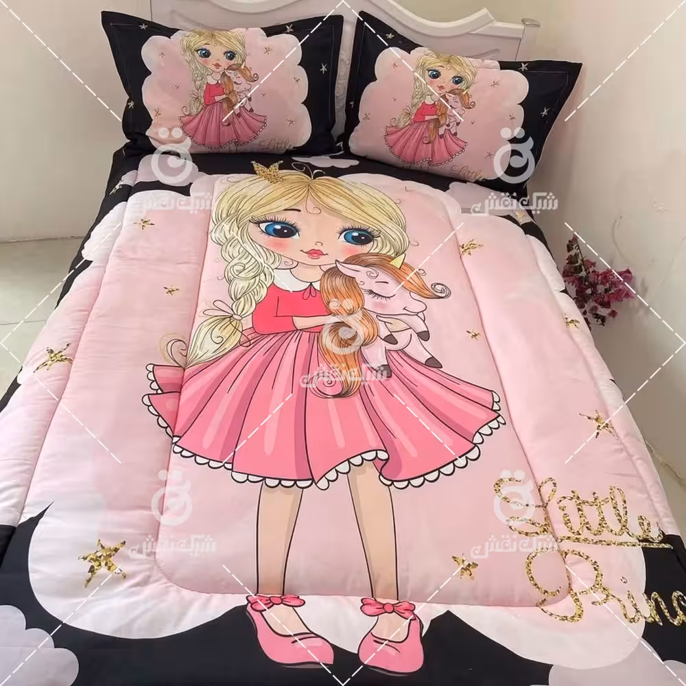 روتختی سه بعدی طرح دختر و اسب شاخدار کد 336