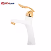 شیر روشویی مدل آرچر سفید طلایی
