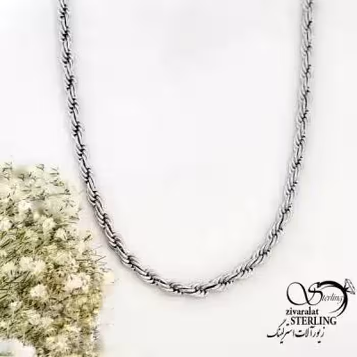 زنجیر (گردنبند) مردانه استیل طرح مارپیچ کد 20099