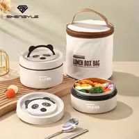 فلاسک غذا کودک دو قسمتی کاور‌دار 1040 میل طرح پاندا