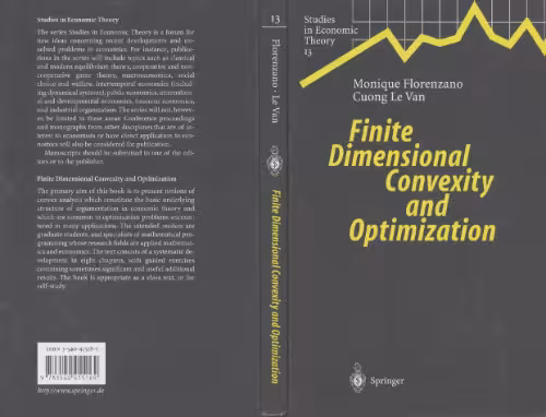 خرید و دانلود نسخه کامل کتاب Finite dimensional convexity and optimization
