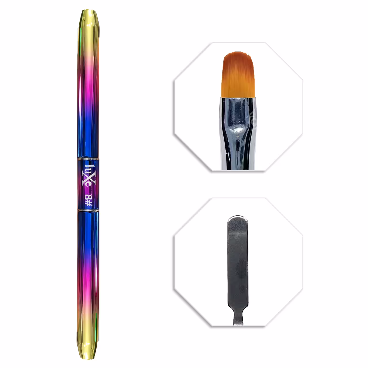 قلم کاشت ژل ناخن لوکسی زبان گربه ای Luxe شماره 8
