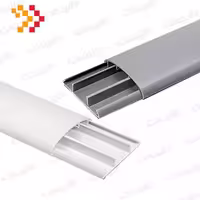 داکت نیم گرد زمینی طوسی و سفید ساده 25*120 دانوب Danub