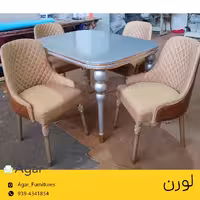 میز ناهار خوری 4 نفره لورن پشت چرم