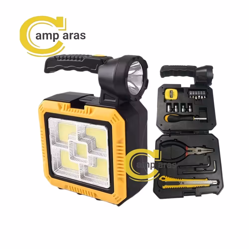 پروژکتور شارژی خورشیدی چندکاره Solar Portable Lamp پاوربانکی - کمپ آراس