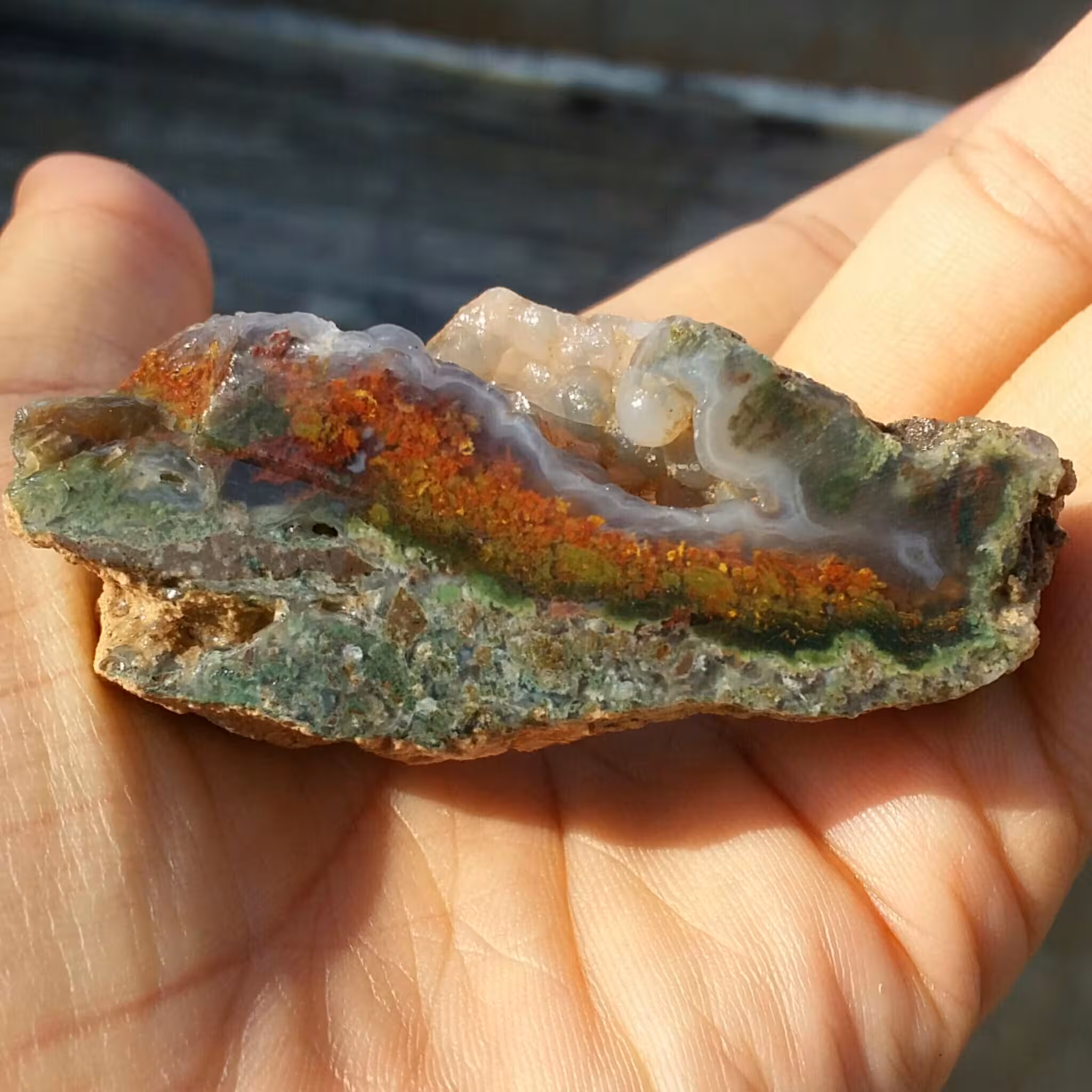 اسلایس سنگ راف عقیق منظره 7رنگ تاولی بسیار دیدنی شاهکار خلقت کاملا طبیعی
محشر
 کد 8116