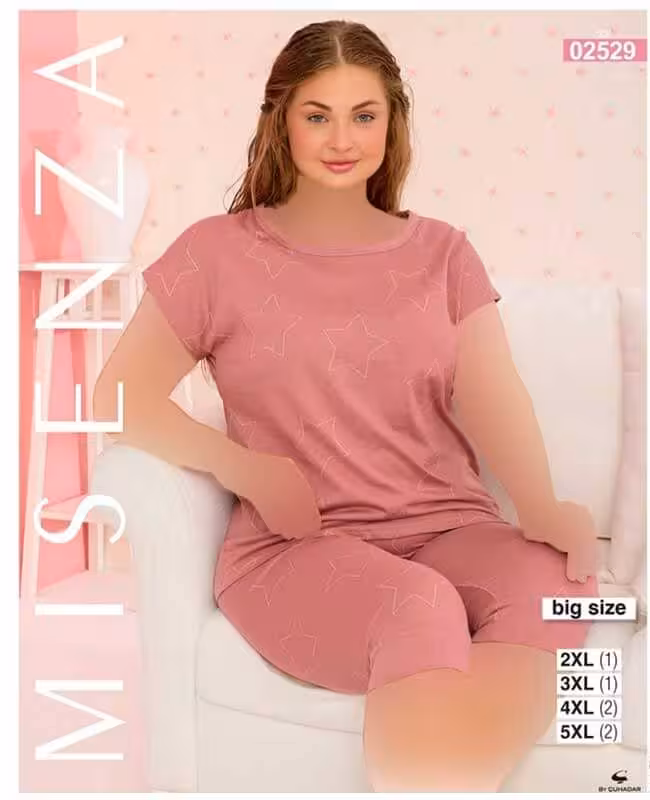 تاب شلوارک سایز بزرگ زنانه رنگ صورتی کد02529