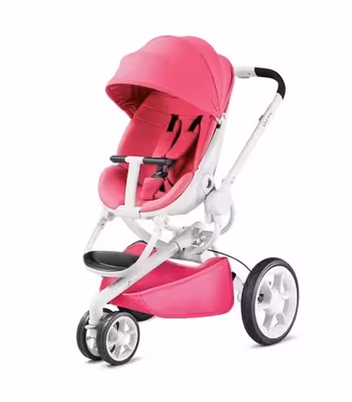 کالسکه کویینی مود رنگ صورتی با فریم سفید Quinny moodd Pink Passion