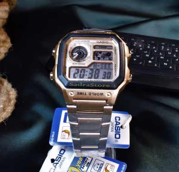 CASIO WORLD TIME 3299 سوپر فول با موتور ژاپن کاسیو جهان نما دیجیتالی چندین زمانه سوپر فول امکانات . حتما توضیحات را مطالعه فرمایید