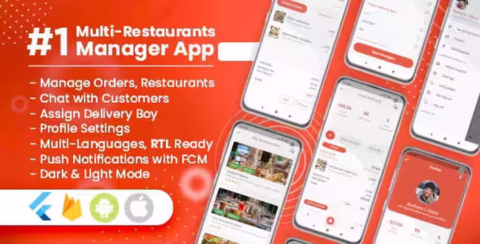 دانلود سورس Manager / Owner for Multi-Restaurants Flutter App