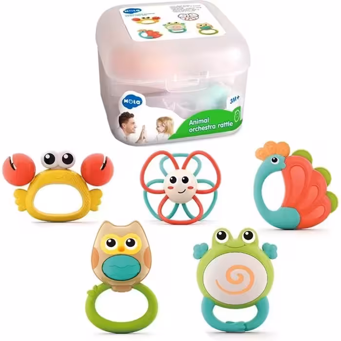 ست جغجغه دندانگیر 5 عددی  هولی تويز کد  E3188 برند HUILE TOY