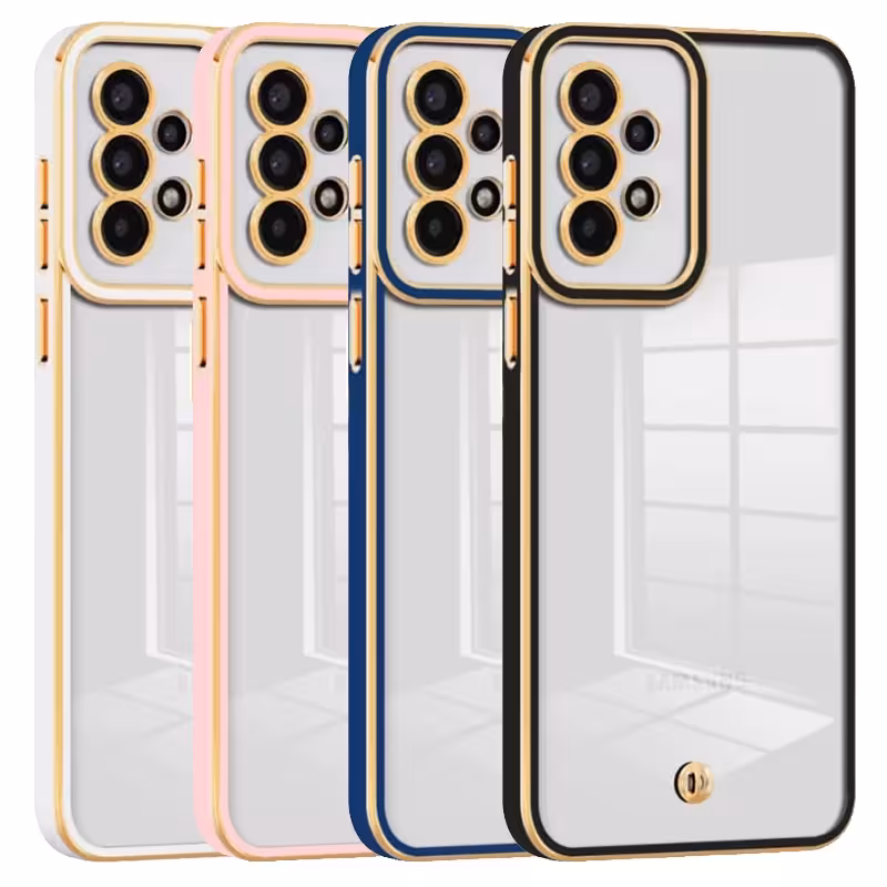 قاب Samsung Galaxy A32 مدل دور طلایی اسپیس رنک صورتی موجود کد M10165