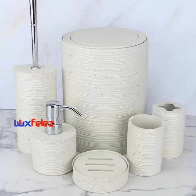 ست سرویس بهداشتی رزین راحیل کد 2503 شش پارچه
