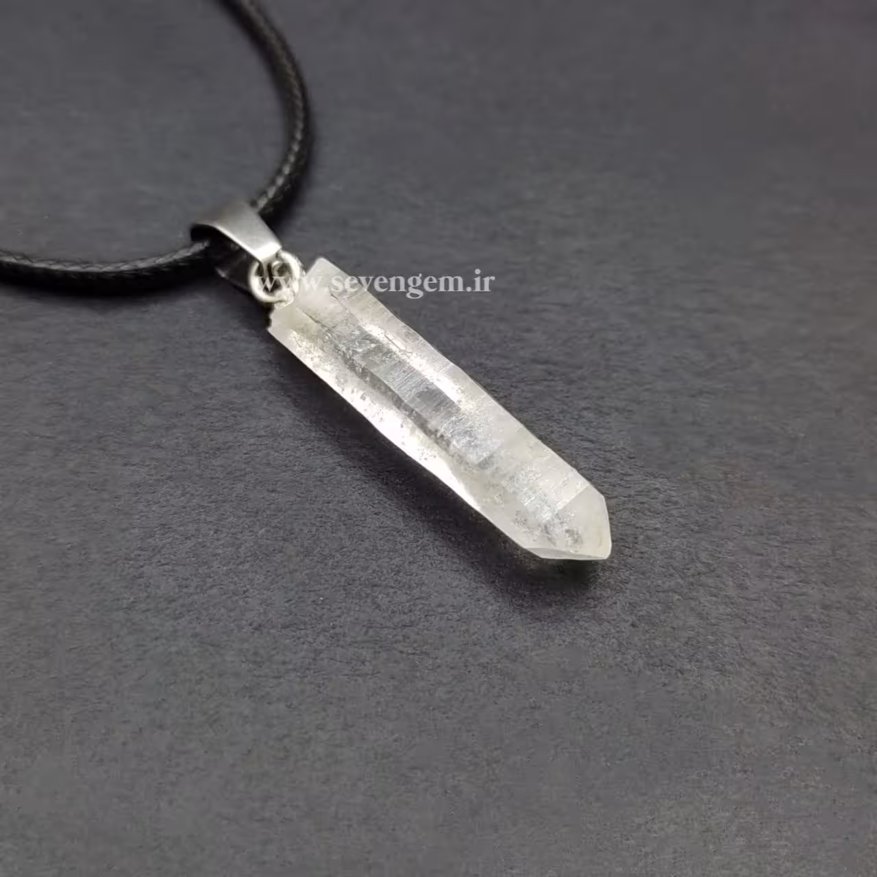 گردنبند تک بلور سنگ کریستال کوارتز (کدA320)