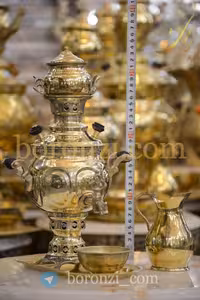 سماور 1 لیتری زغالی توپی آینه