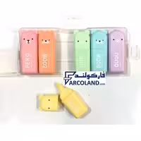 ماژیک هایلایتر بسته ای فانتزی 6 رنگ طرح خرس مدل BOOW کد RM1520-6