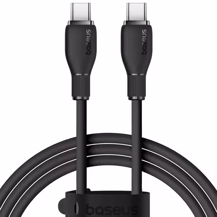 کابل شارژ USB-C به USB-C بیسوس مدل Pudding CB000055 P10355702111-B1 طول 1.2 متر توان 100 وات