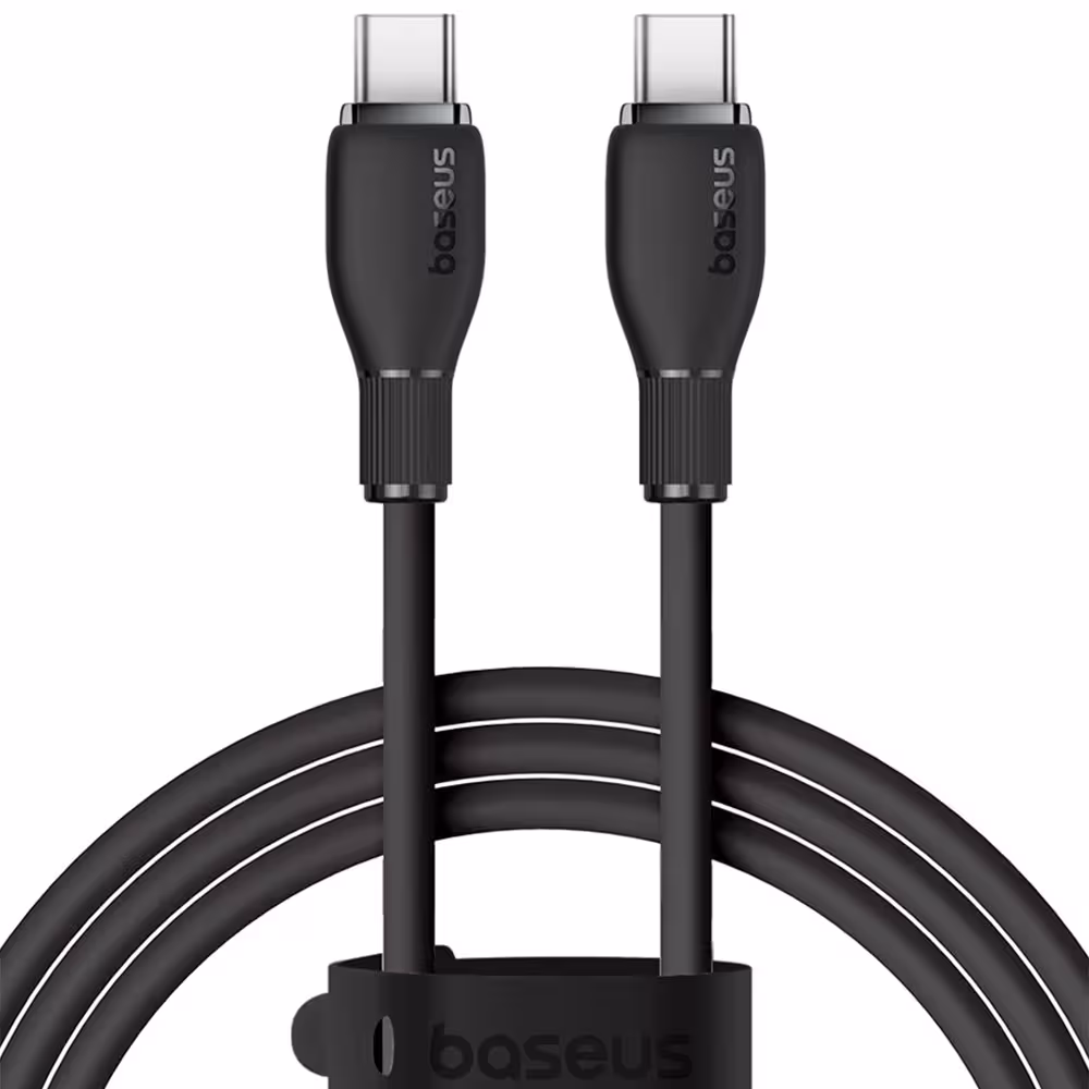 کابل شارژ USB-C به USB-C بیسوس مدل Pudding CB000055 P10355702111-B1 طول 12 متر توان 100 وات