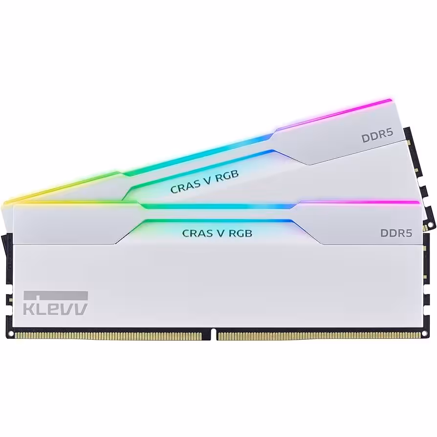 رم دسکتاپ کلو KLEVV CRAS V WHITE RGB 2*16=32GB 7600MT/s CL36