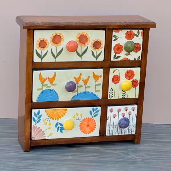 دراور رومیزی با شش کشو سه طبقه طرح یک