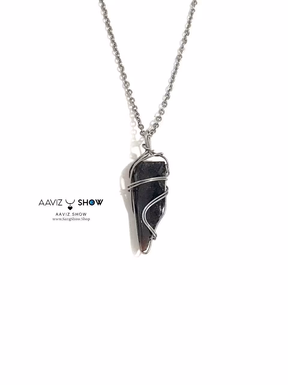 گردنبند بلک ابسیدین معدنی استثنایی سرخ A1252