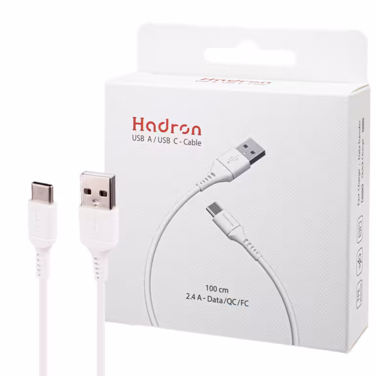 کابل تایپ سی هادرون مدل Hadron TYPE-C A-C01 سفید