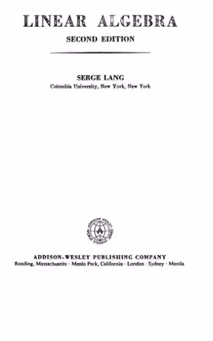 خرید و دانلود نسخه کامل کتاب Linear Algebra, Second edition