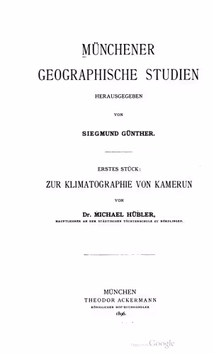 خرید و دانلود نسخه کامل کتاب Zur Klimatographie von Kamerun