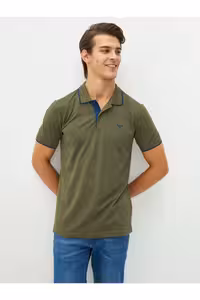تی شرت یقه پولو سبز مردانه POLO YAKA آستین کوتاه PIKE T LC Waikiki