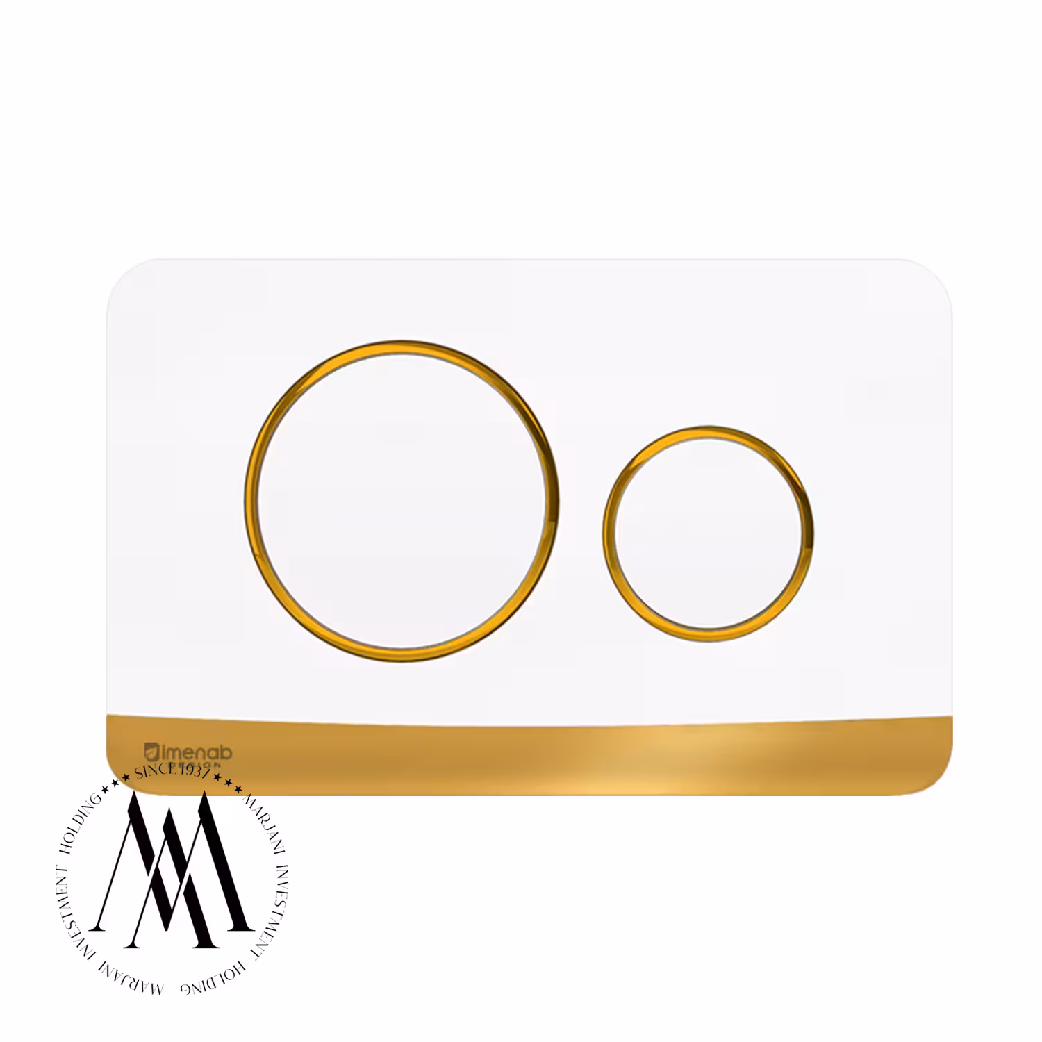 کلید فلاش تانک توکار ایمن آب مدل پلنت (سفید با رینگ طلایی)