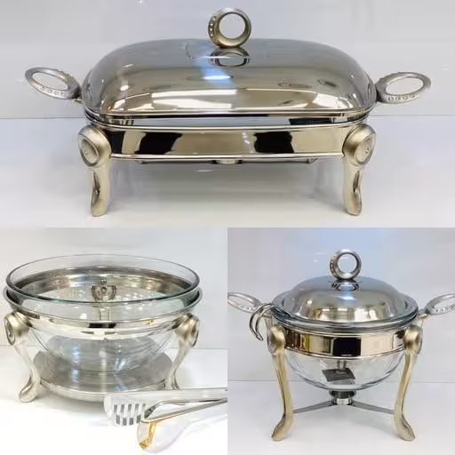 ست سوفله خوری 3 تکه استیل کروم