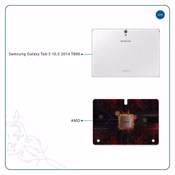 برچسب پوششی ماهوت مدل AMD Brand مناسب برای تبلت سامسونگ Galaxy Tab S 10.5 2014 T800